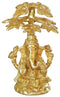 Brass Ganesh Ji On Tree God Idol Statue 0.37kg
